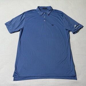 Southern Marsh Mens XL Polo Shirt Blue Striped Performance Golf